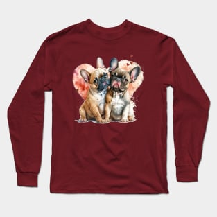 French Bulldogs in Love Long Sleeve T-Shirt